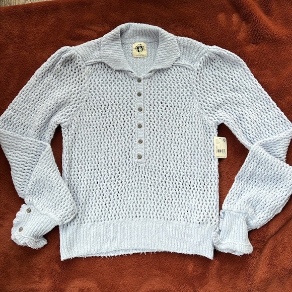 NWT Free People Care FP Snowdrift Pullover Sweater/ Peri Ice Size SMALL - Picture 5 of 10